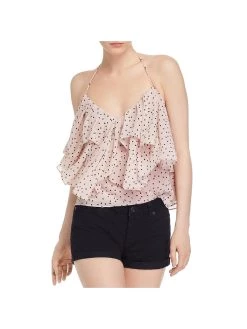 Outlet 🔔 WAYF Ellie 👩 Womens Cropped Ruffed Halter Top ❤️