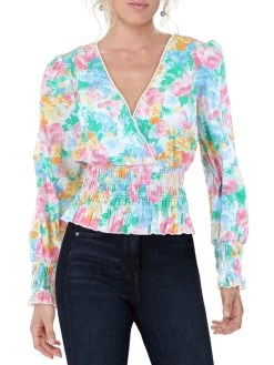 Cheap 🥰 WAYF 👩 Womens Smocked Wrap Top 👏