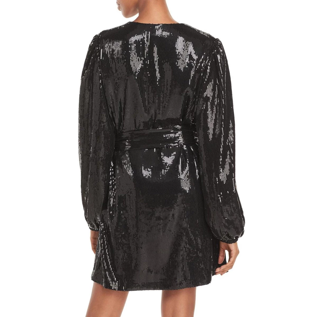 Discount 🤩 WAYF 👩 Womens Sequined Mini Wrap 👗 Dress 🌟 2 Discount 🤩 WAYF 👩 Womens Sequined Mini Wrap 👗 Dress 🌟 - Image 2