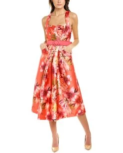 Flash Sale ๐ women Kay Unger Morgana Midi ๐ Dress ๐