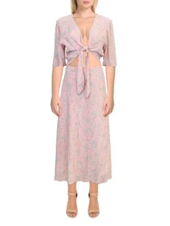 Top 10 ✨ WAYF 👩 Womens Tie Front Cut Out Midi 👗 Dress 🎉