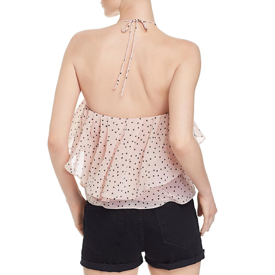Outlet 🔔 WAYF Ellie 👩 Womens Cropped Ruffed Halter Top ❤️ 2 Outlet 🔔 WAYF Ellie 👩 Womens Cropped Ruffed Halter Top ❤️ - Image 2