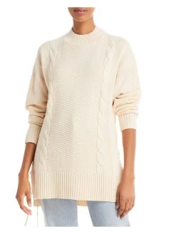Outlet ❤️ WAYF Dani 👩 Womens Ribbed Knit Side Lace Up Pullover Sweater 🧨