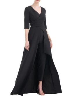 Coupon ✨ Kay Unger 👩 Womens Formal Faux-wrap Jumpsuit ✨