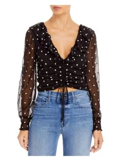 Best Sale 🔥 WAYF Liz 👩 Womens Floral Ruffled Cropped 🎁