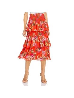 Best reviews of 😍 WAYF 👩 Womens Smocked Tiered Midi 👗 Skirt 🤩