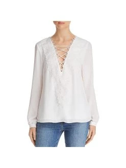 Flash Sale ๐ WAYF ๐ฉ Womens Lace-Up V-Neck Blouse ๐
