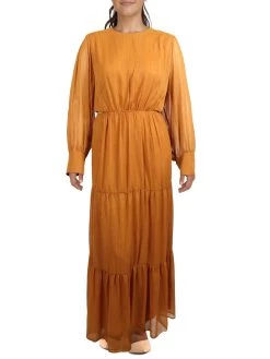 Best deal 🥰 WAYF Plus 👩 Womens Chiffon Metallic Maxi 👗 Dress 🌟