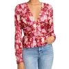 Budget ⭐ WAYF 👩 Womens Satin Floral Peplum Top 🔔