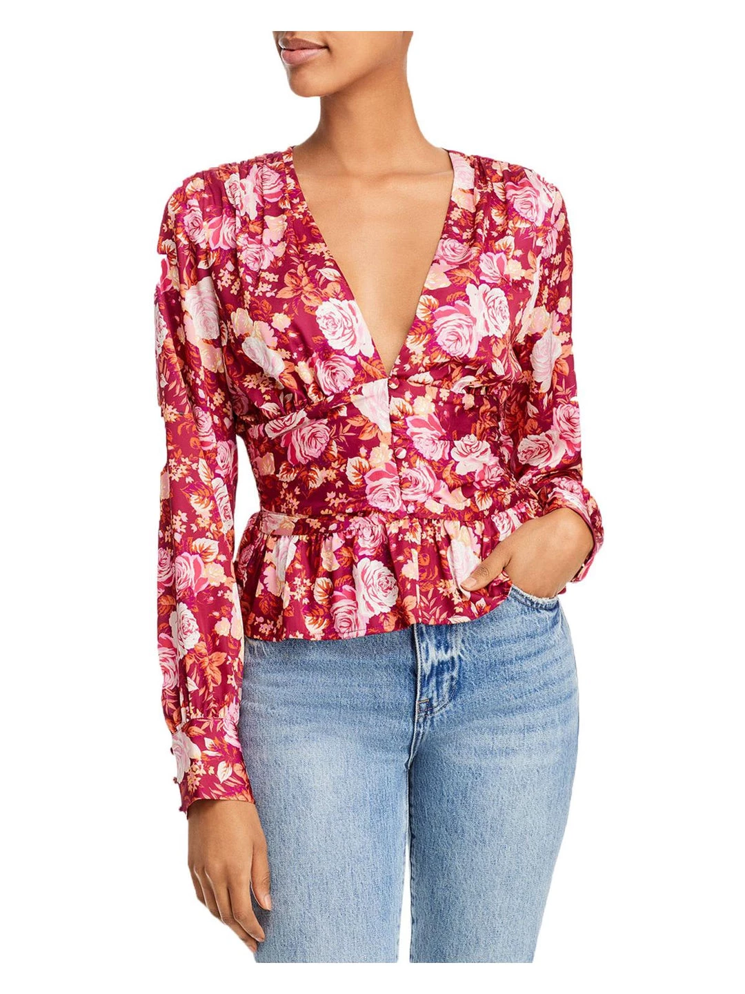 Budget โญ WAYF ๐ฉ Womens Satin Floral Peplum Top ๐ 1 Budget โญ WAYF ๐ฉ Womens Satin Floral Peplum Top ๐