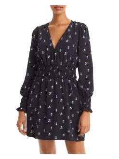 Flash Sale ⌛ WAYF Delancy 👩 Womens Floral Smocked Mini 👗 Dress 🧨