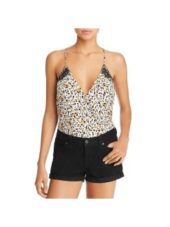 Flash Sale 💯 WAYF Noel 👩 Womens Animal Print Lace Trim Bodysuit 🔥