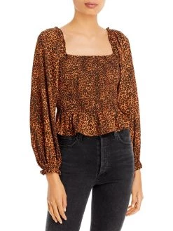 Best deal 🔔 WAYF Jackie 👩 Womens Chiffon Animal Print Blouse ❤️