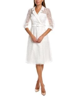 New 🎁 women Kay Unger Floral Embroidered Organza 👗 Dress ⭐