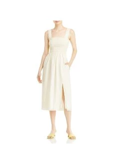 Deals ๐ฏ WAYF ๐ฉ Womens Smocked Slit Front Midi ๐ Dress ๐